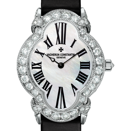 Vacheron Constantin Heures Créatives Heure Romantique - 36.2 x 26.5 mm White Gold with Satin, Alligator leather straps