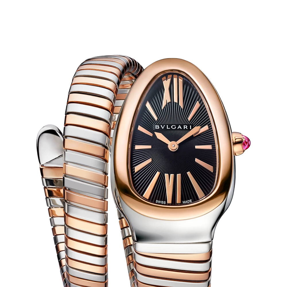 Bvlgari Serpenti Tubogas, 35 mm, Rose gold and steel