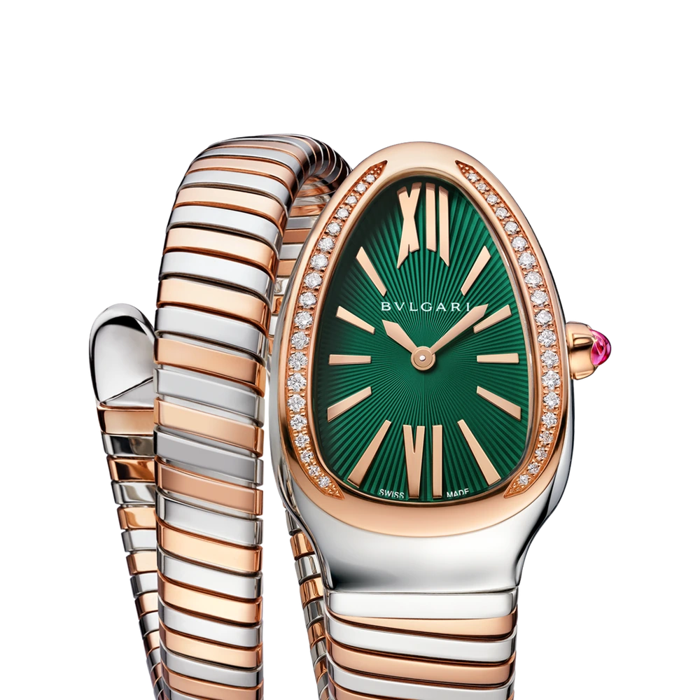 Bvlgari Serpenti Tubogas, 35 mm, Rose gold and steel