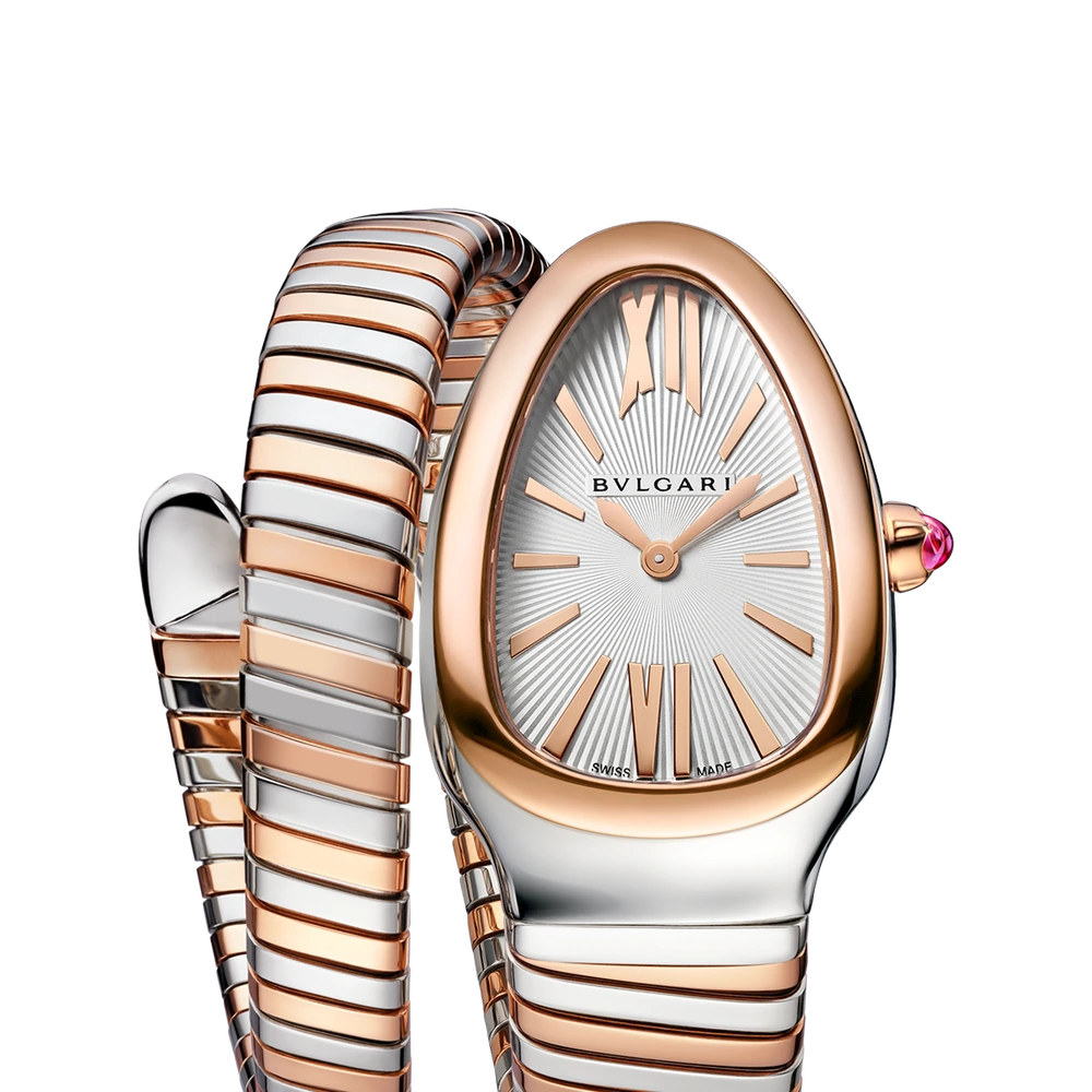 Bvlgari Serpenti Tubogas, 35 mm, Rose gold and steel