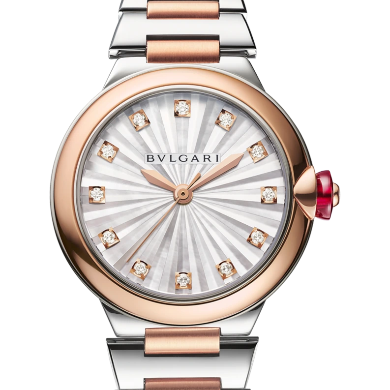 Bvlgari Lvcea, 33 mm, Rose gold and steel