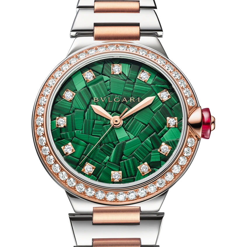 Bvlgari Lvcea, 33 mm, Rose gold and steel