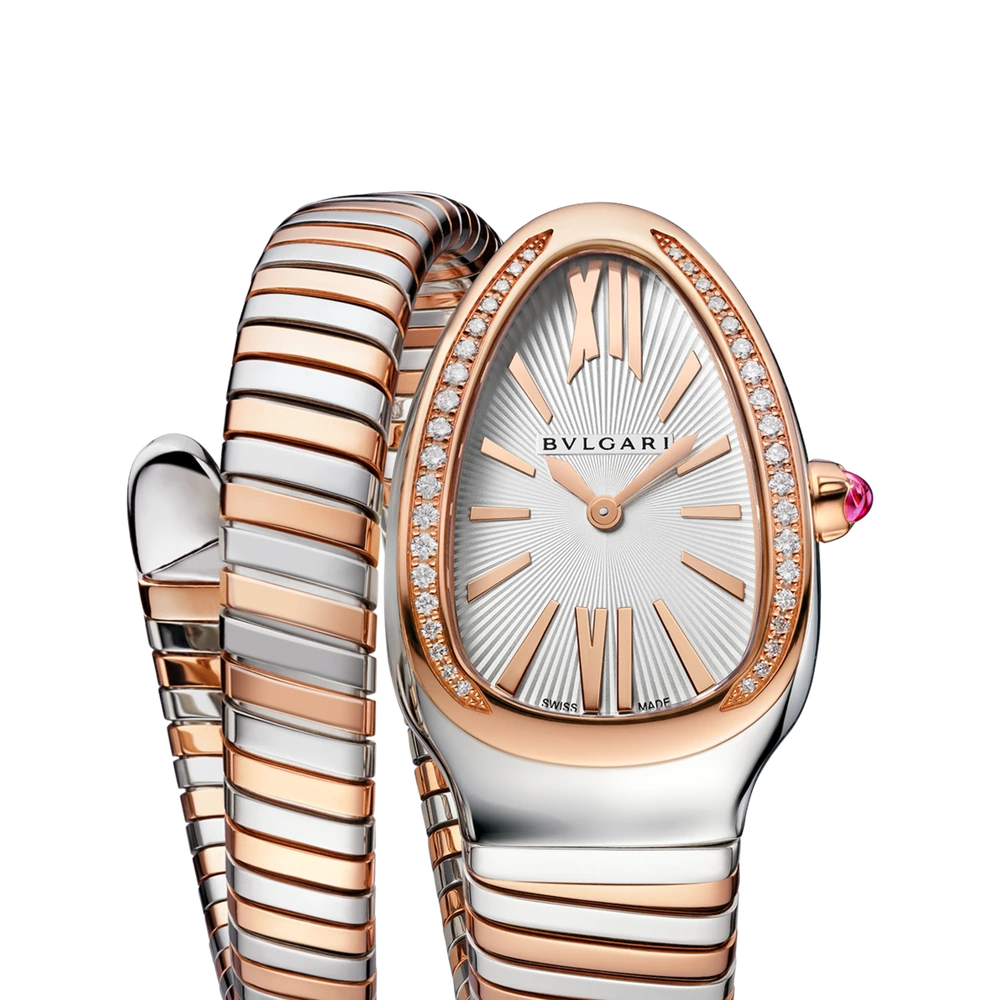 Bvlgari Serpenti Tubogas, 35 mm, Rose gold and steel