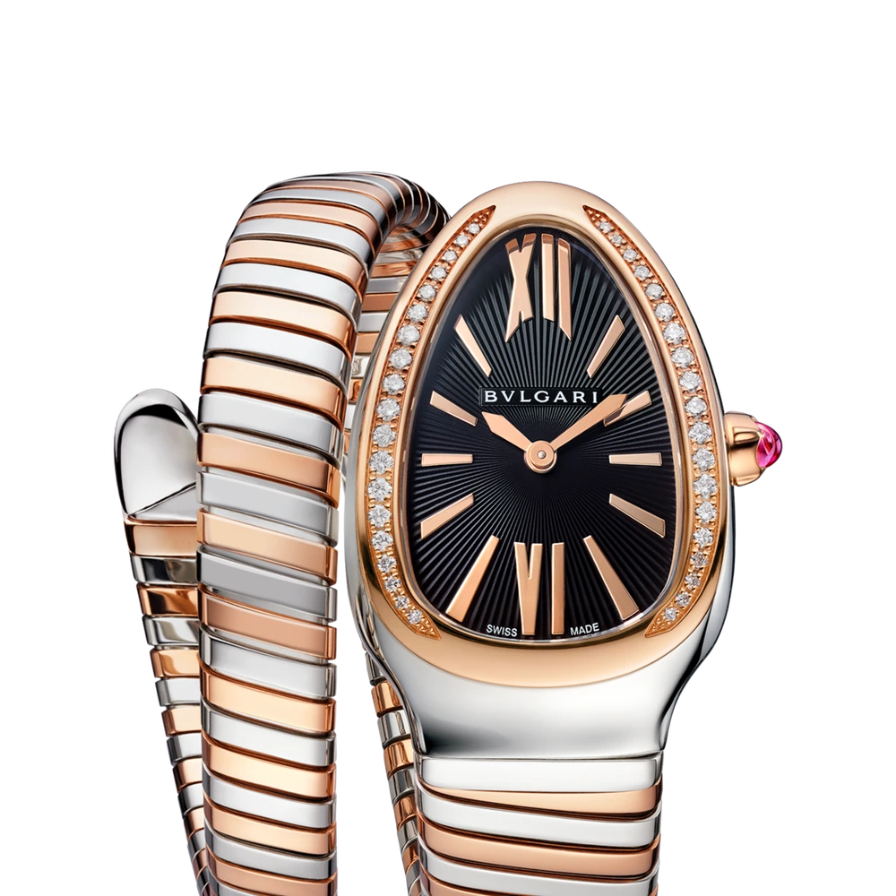 Bvlgari Serpenti Tubogas, 35 mm, Rose gold and steel