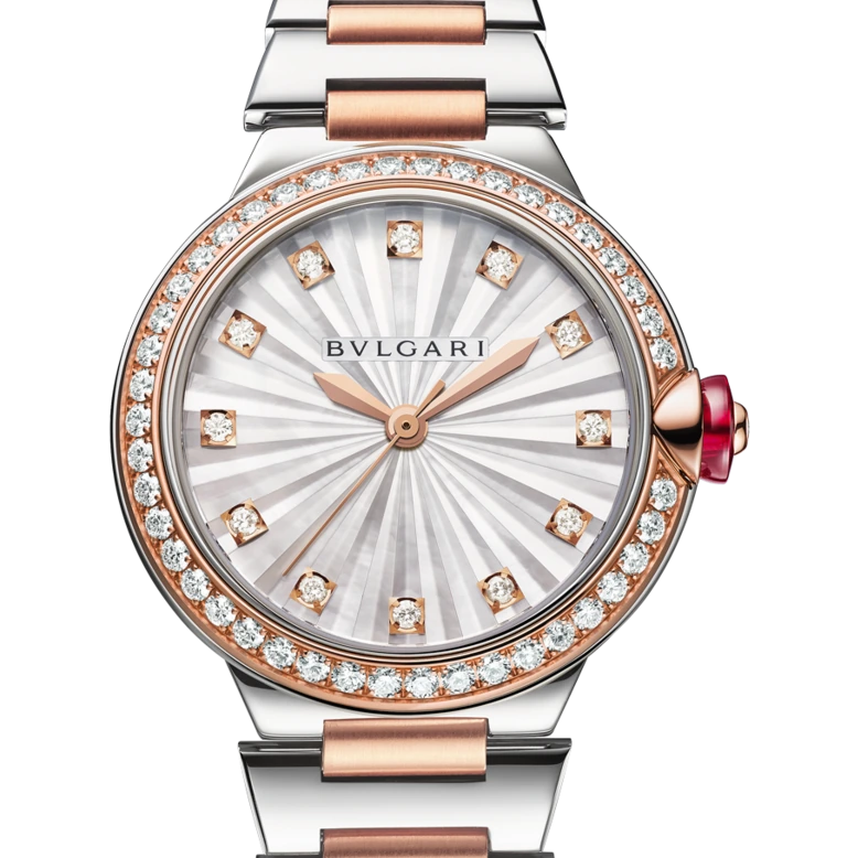 Bvlgari Lvcea, 33 mm, Rose gold and steel