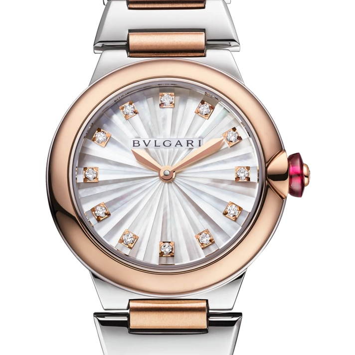 Bvlgari Lvcea, 28 mm, Rose gold and steel