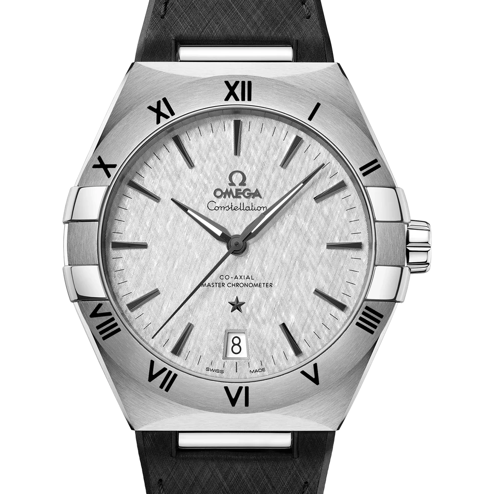 Omega 41 mm, steel on rubber strap