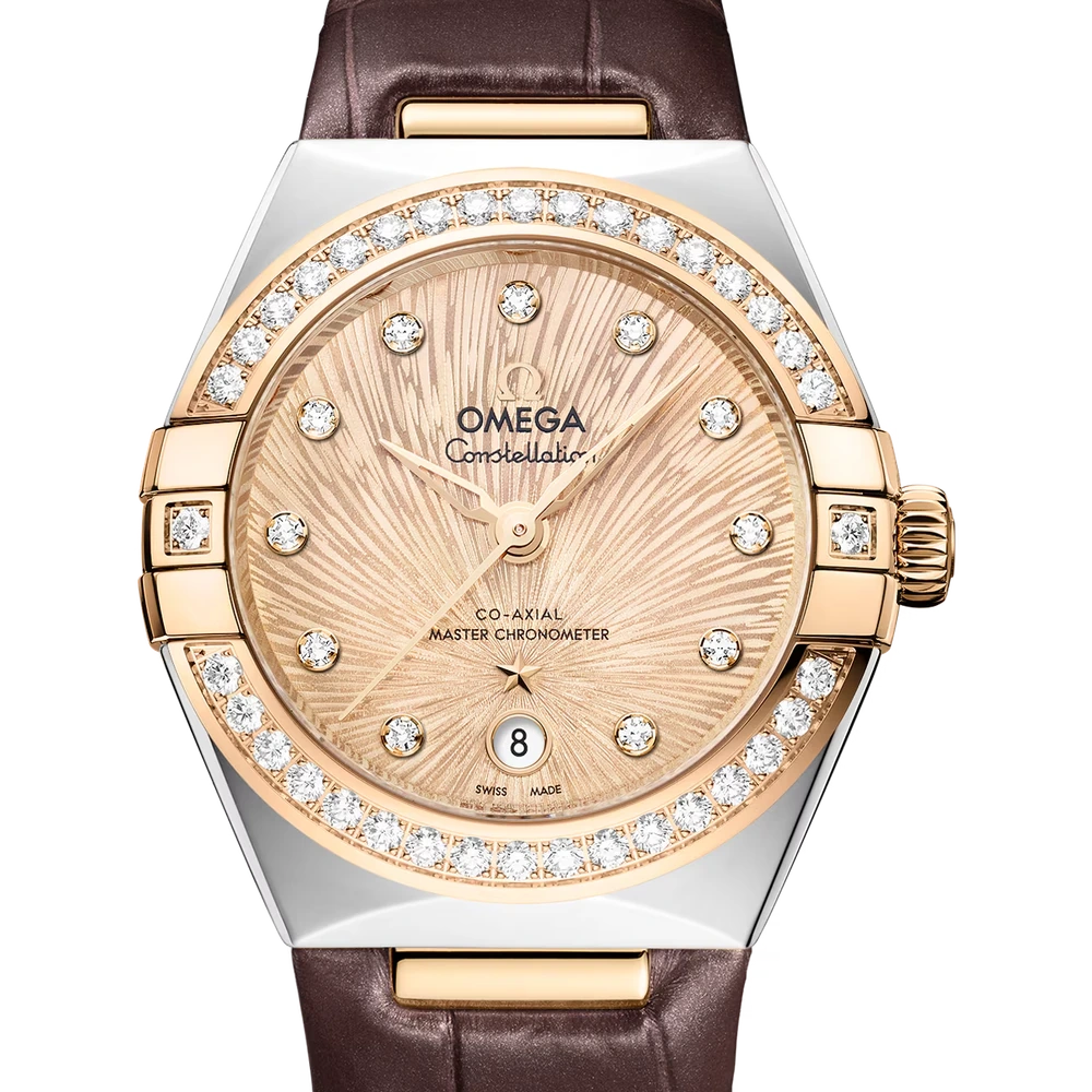 Omega 29 mm, steel - Moonshine gold on alligator