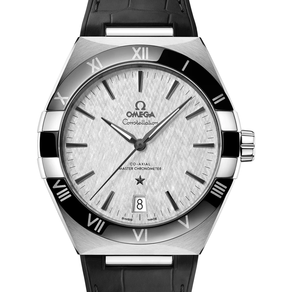 Omega 41 mm, steel on leather strap