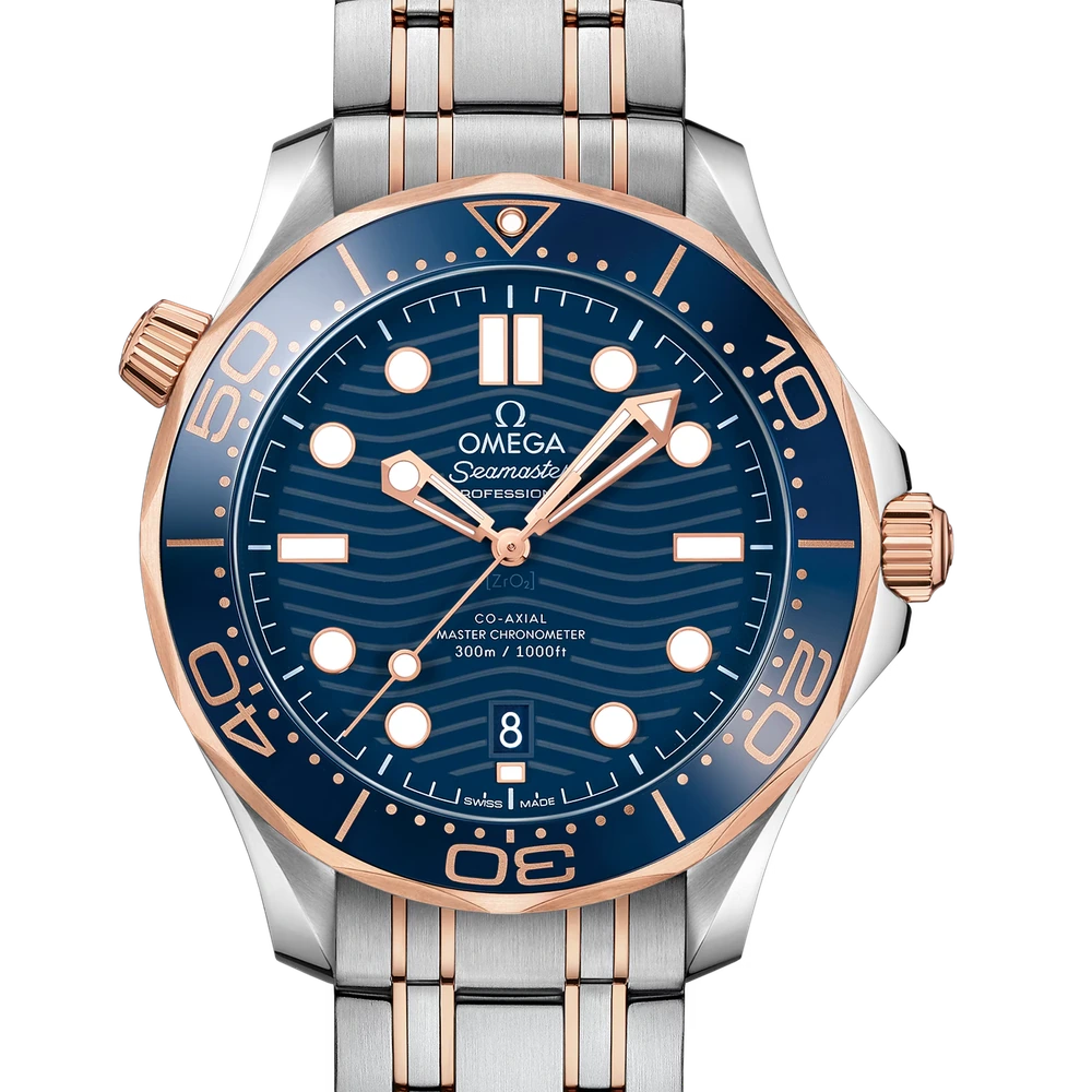 Omega 42 mm, steel - Sedna gold on steel - Sedna gold