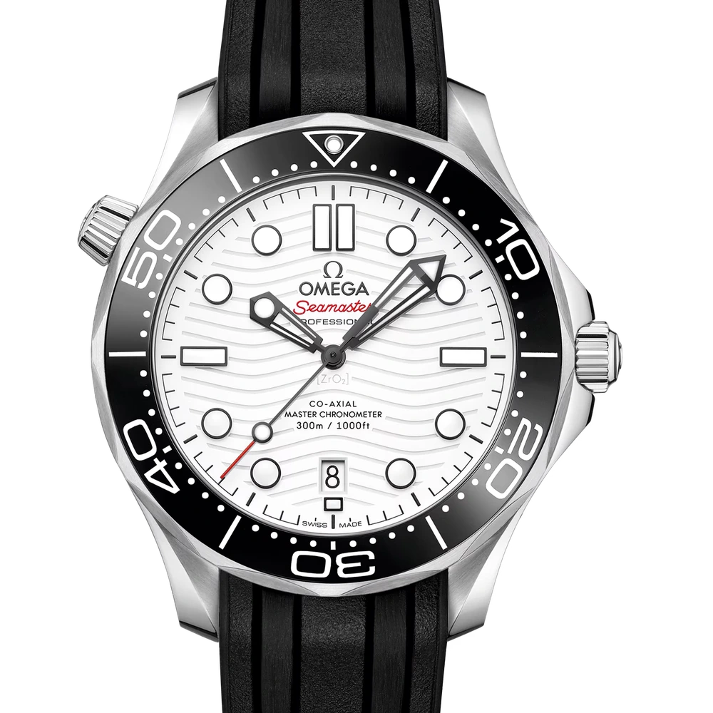 Omega 42 mm, steel on rubber strap