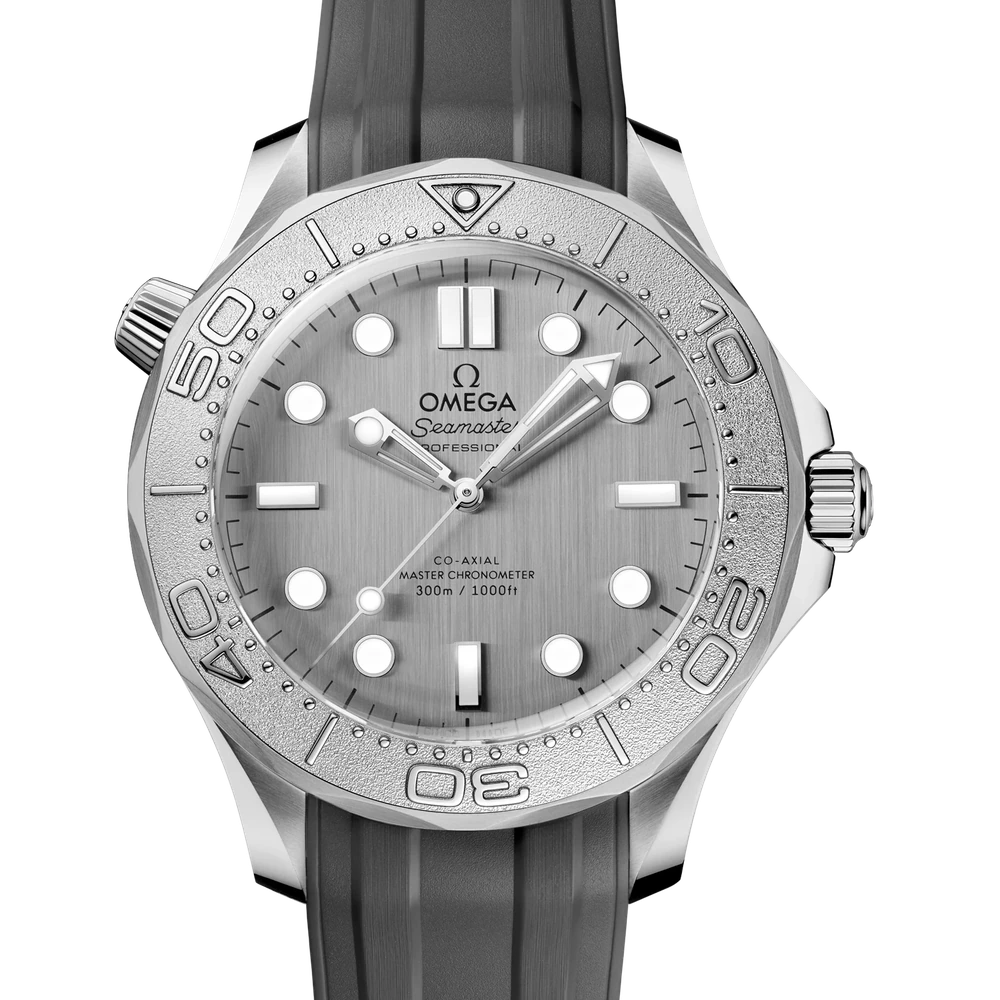 Omega 42 mm, steel on rubber strap