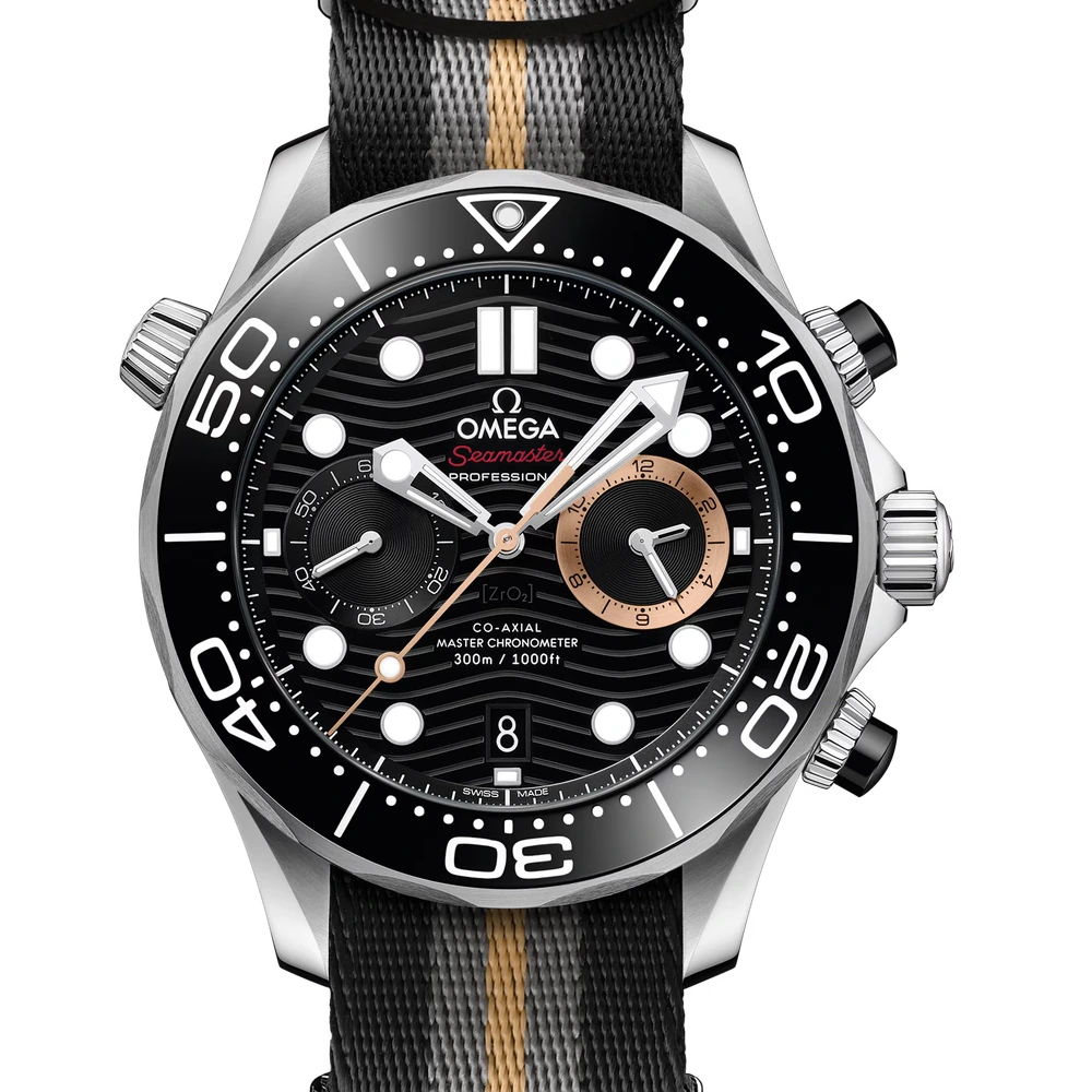 Omega 44 mm, steel on NATO strap