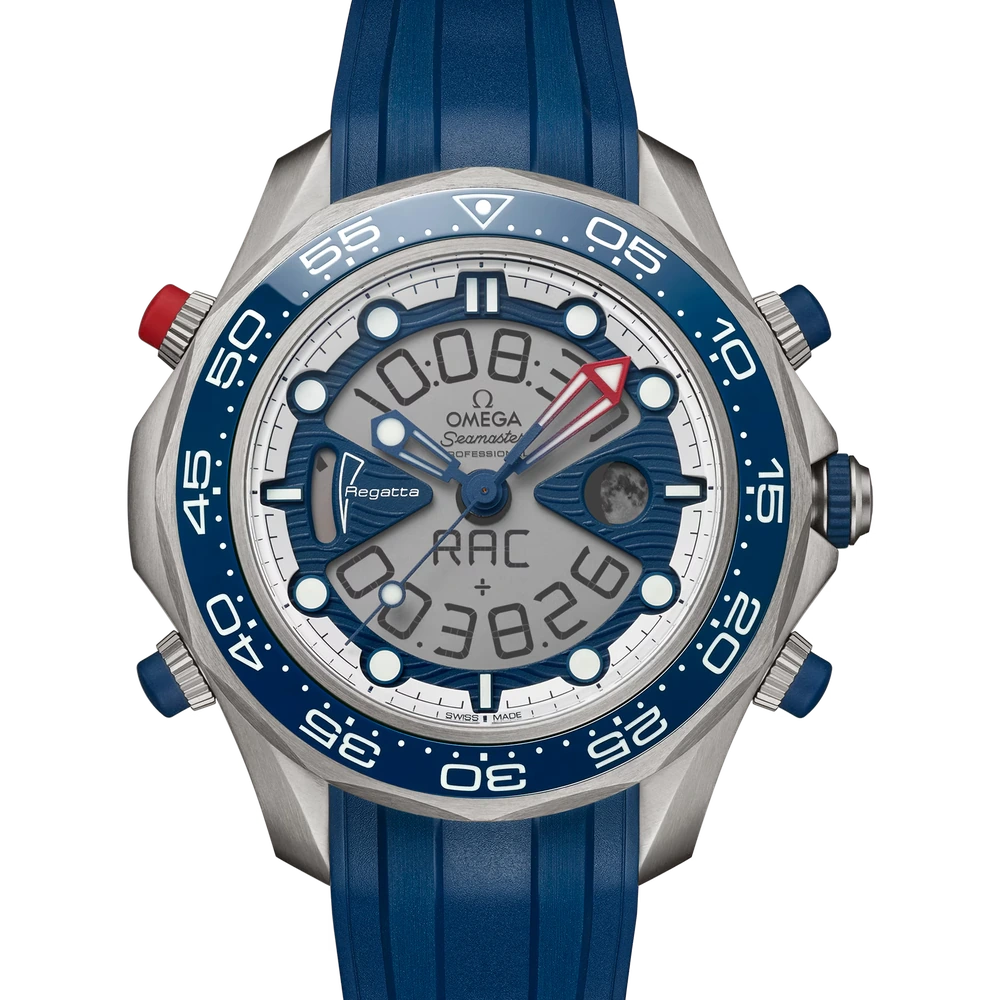 Omega 46.75 mm, titanium on rubber strap