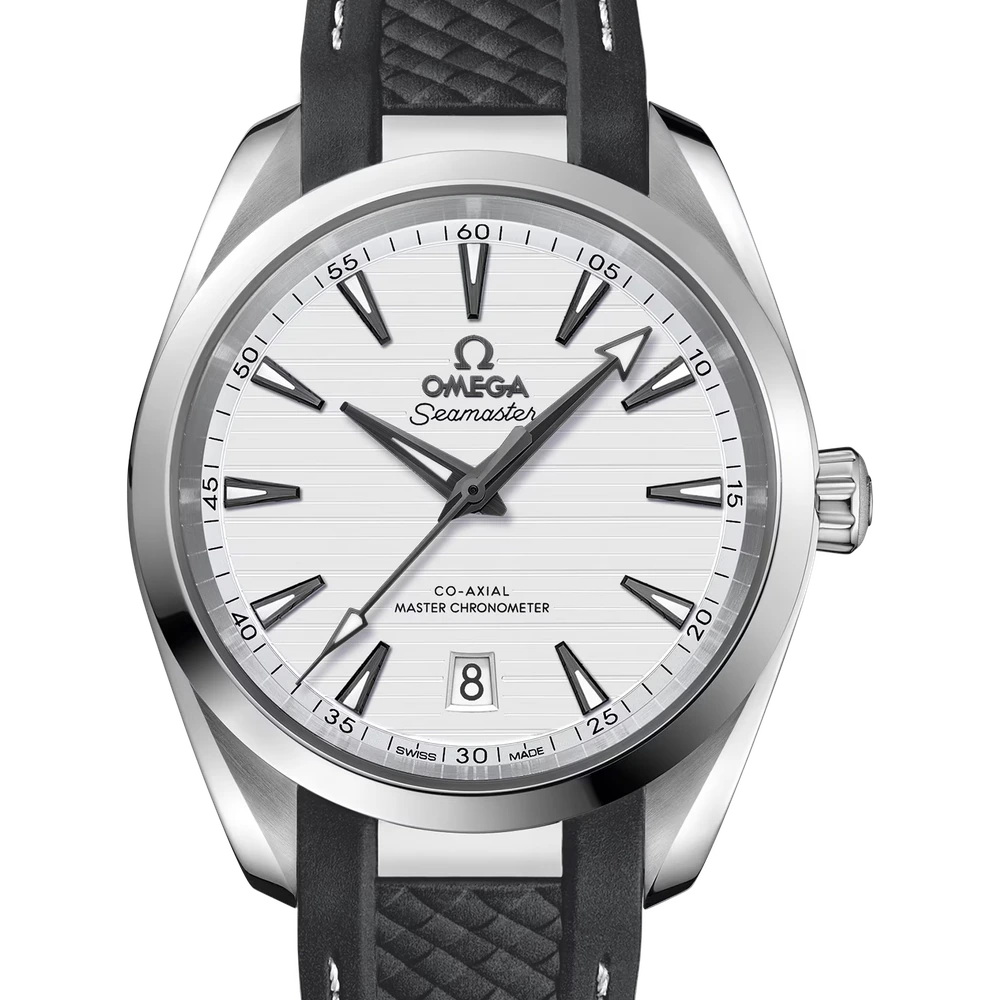 Omega 38 mm, steel on rubber strap