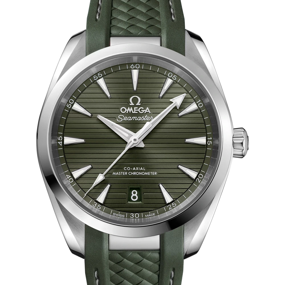 Omega 38 mm, steel on rubber strap