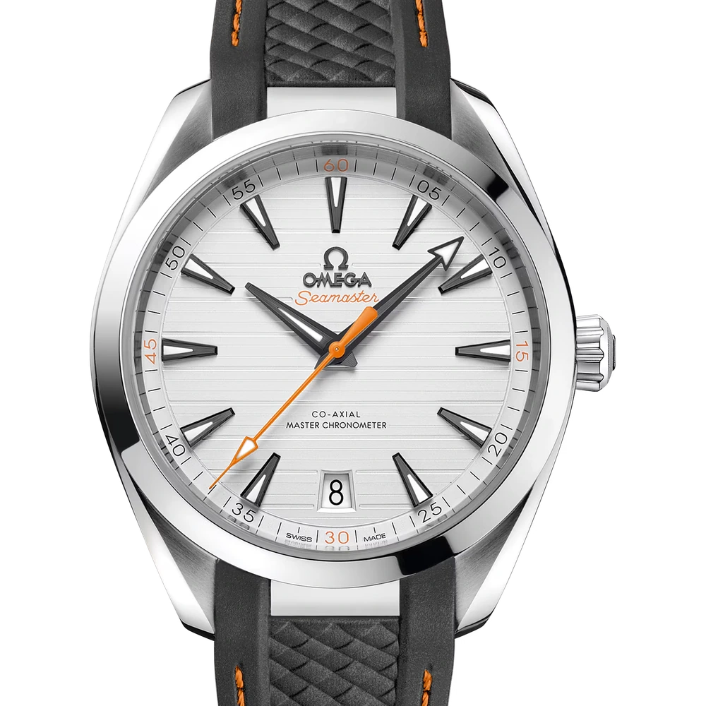 Omega 41 mm, steel on rubber strap