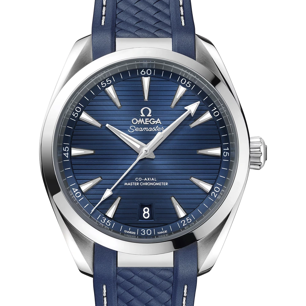 Omega 41 mm, steel on rubber strap