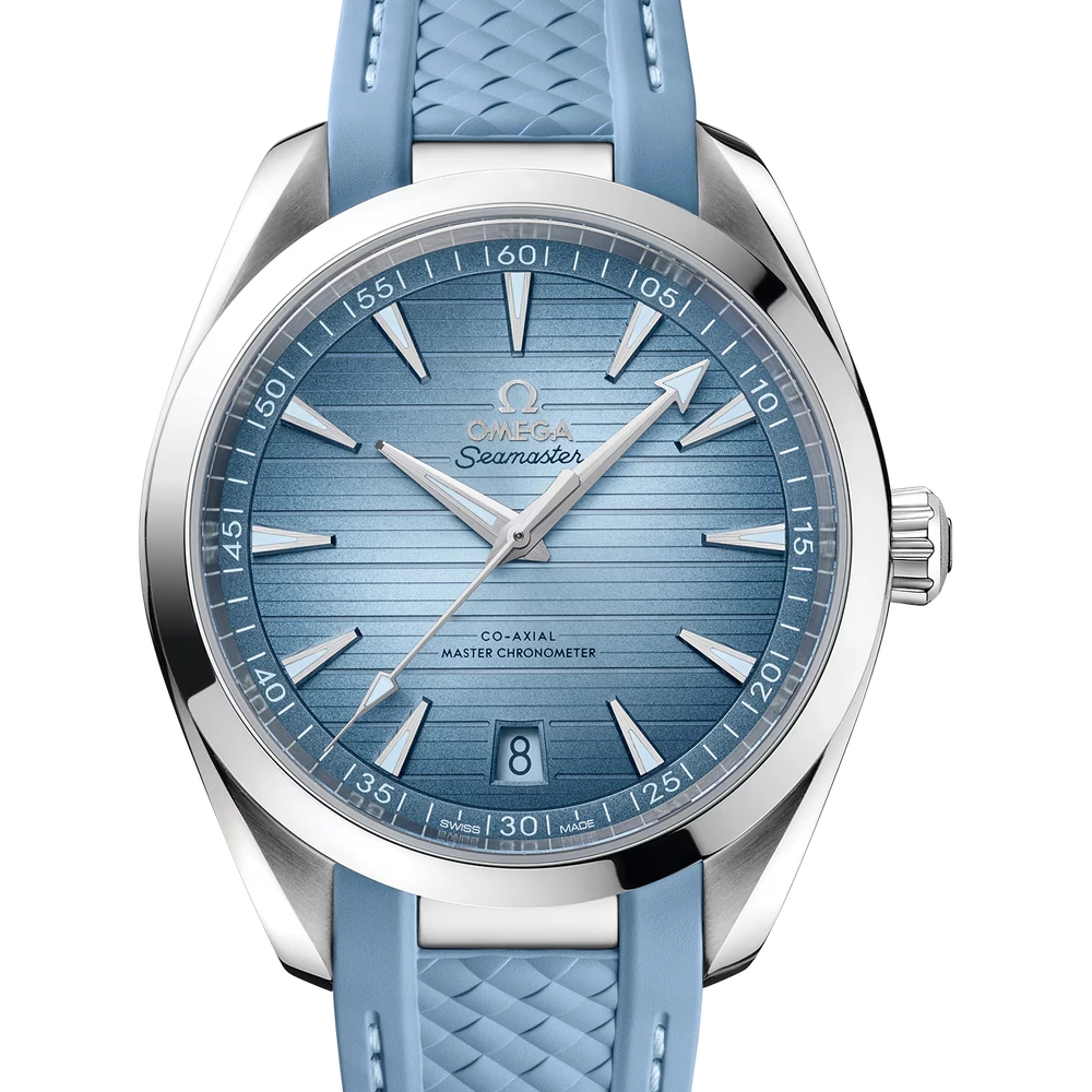 Omega 41 mm, steel on rubber strap