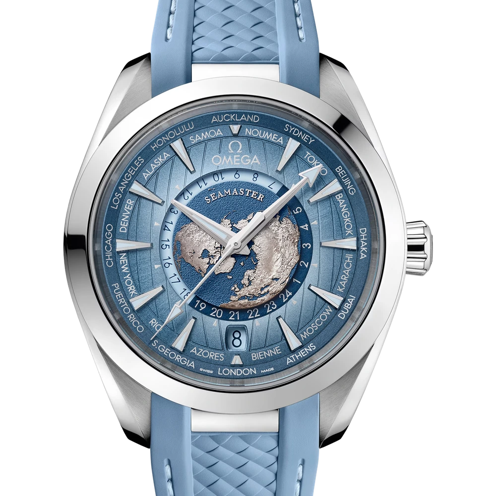Omega 43 mm, steel on rubber strap