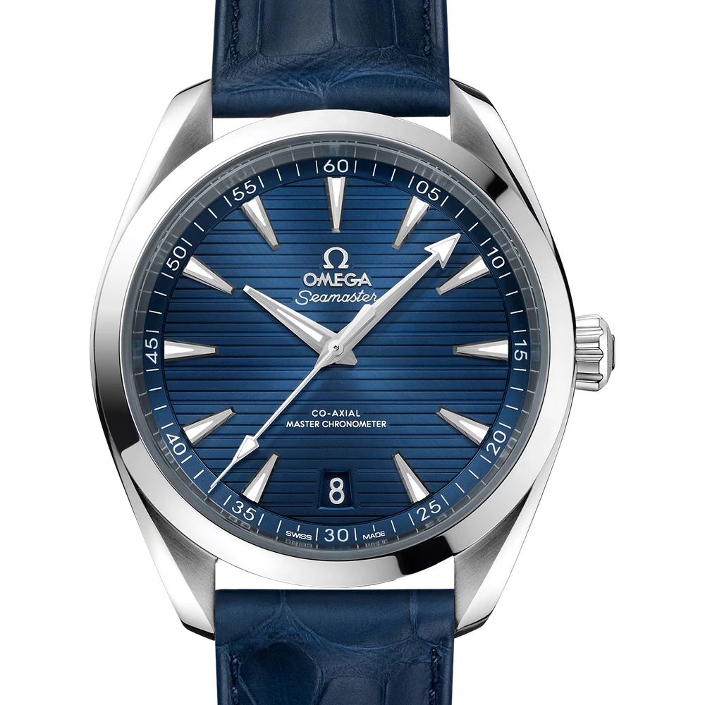 Omega 41 mm, steel on leather strap