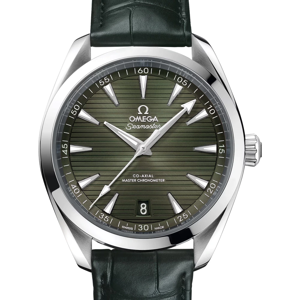 Omega 41 mm, steel on leather strap
