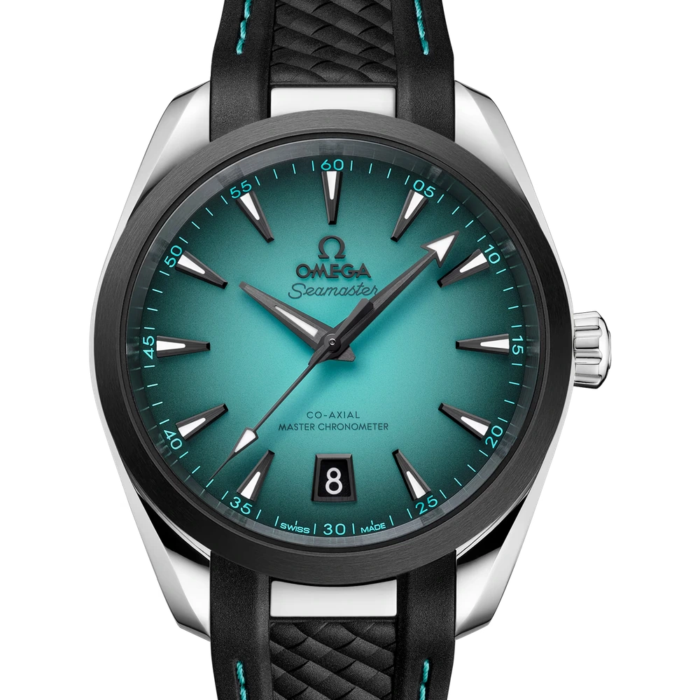 Omega 38 mm, steel on rubber strap