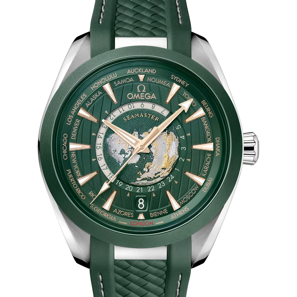 Omega 43 mm, steel on rubber strap