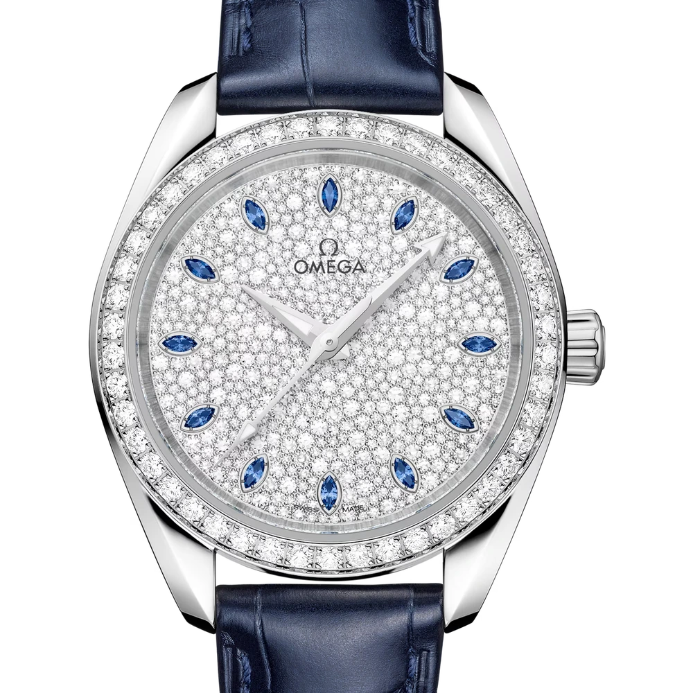 Omega 34 mm, Canopus Gold on alligator