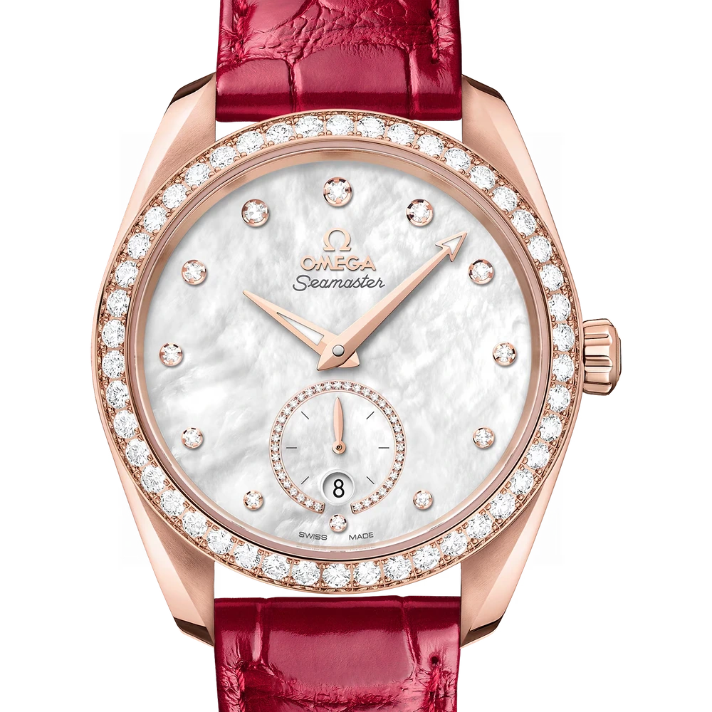 Omega 38 mm, Sedna gold on leather strap