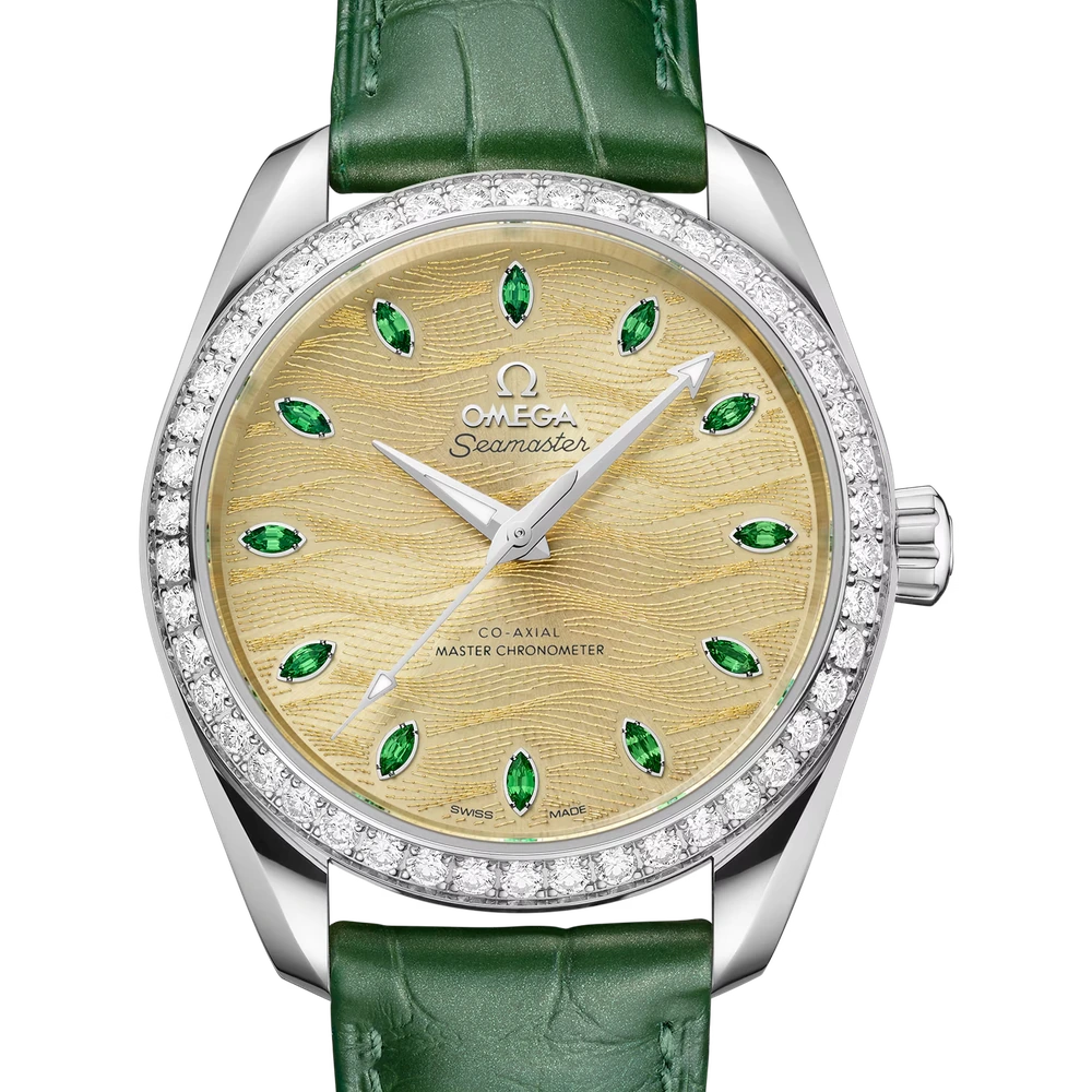 Omega 38 mm, Canopus Gold on alligator