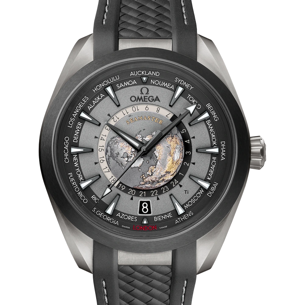 Omega 43 mm, titanium on rubber strap