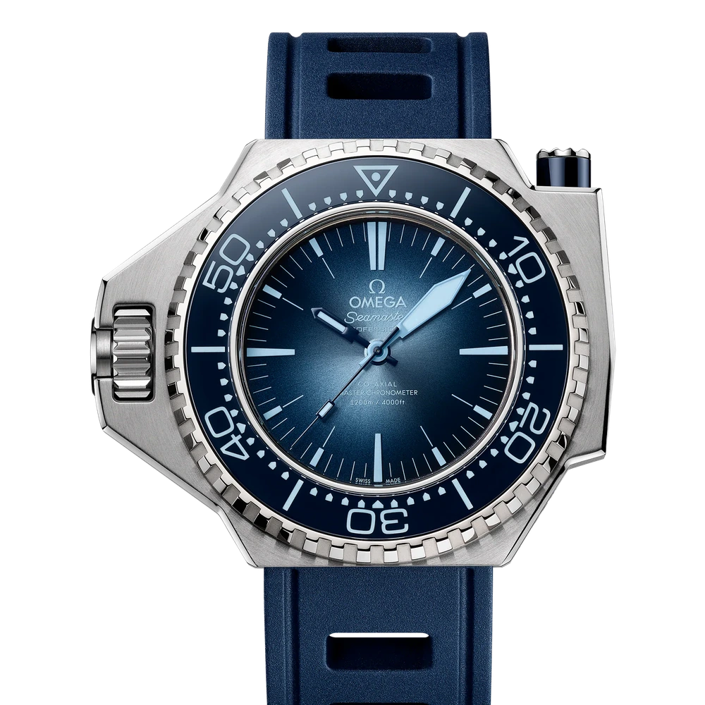 Omega 55 x 45 mm, O-MEGASTEEL on rubber strap