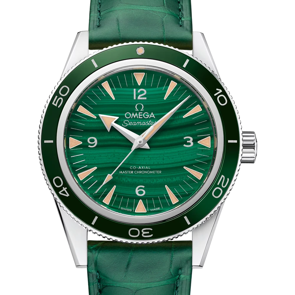 Omega 41 mm, platinum on leather strap