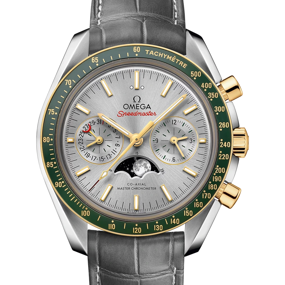 Omega 44.25 mm, steel - yellow gold on leather strap