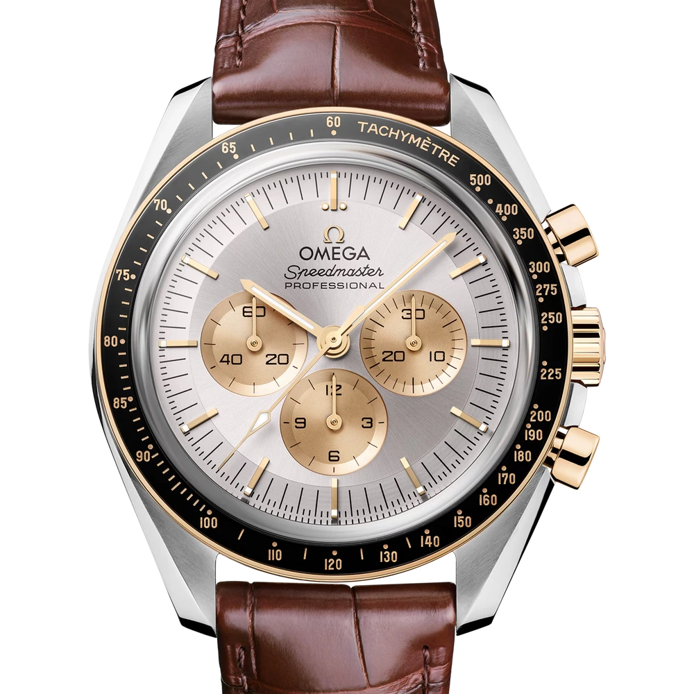 Omega 42 mm, steel - Moonshine gold on alligator