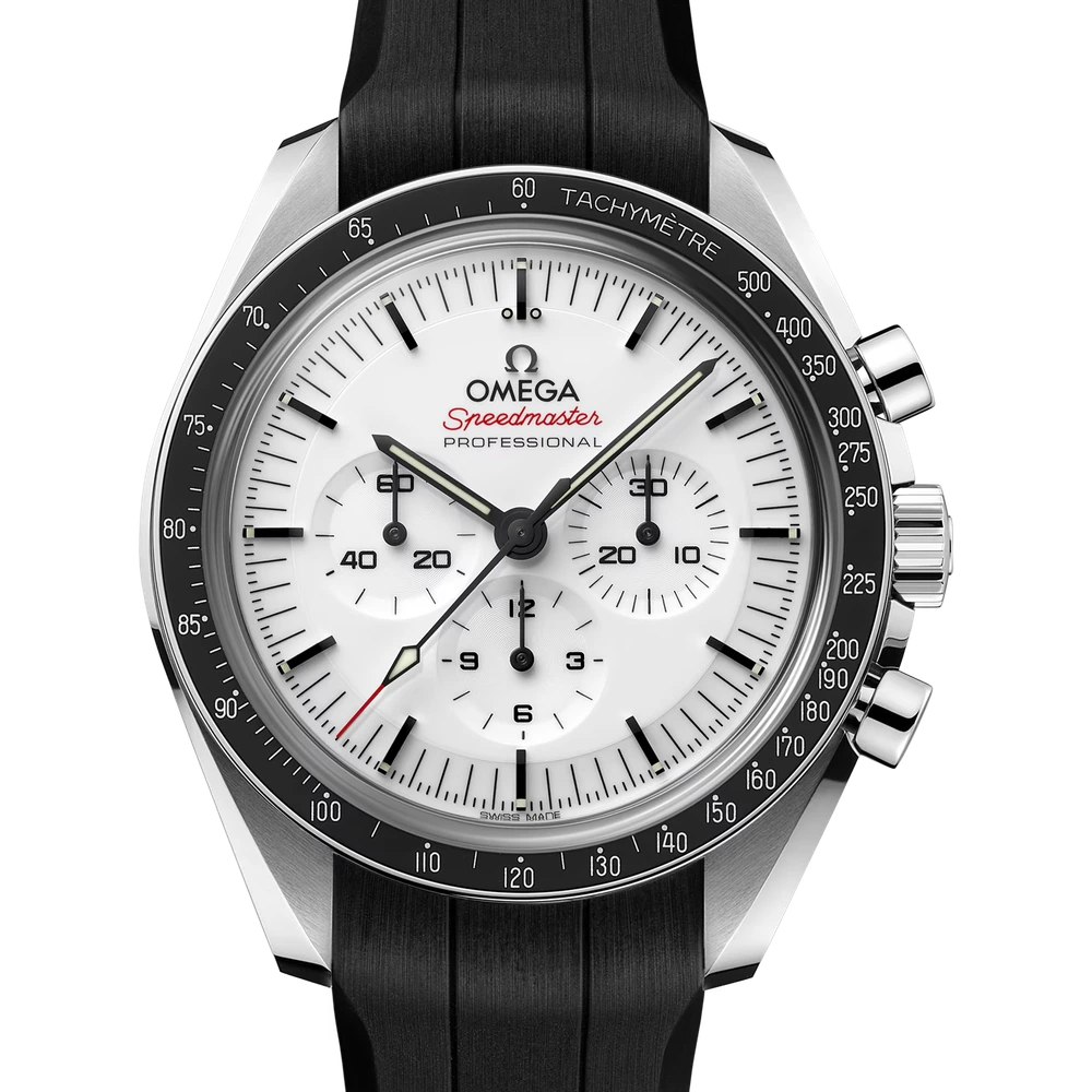 Omega 42 mm, steel on rubber strap