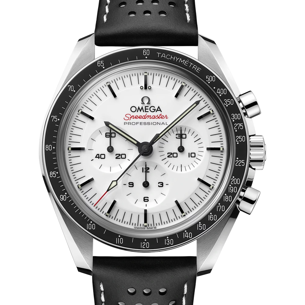 Omega 42 mm, steel on leather strap