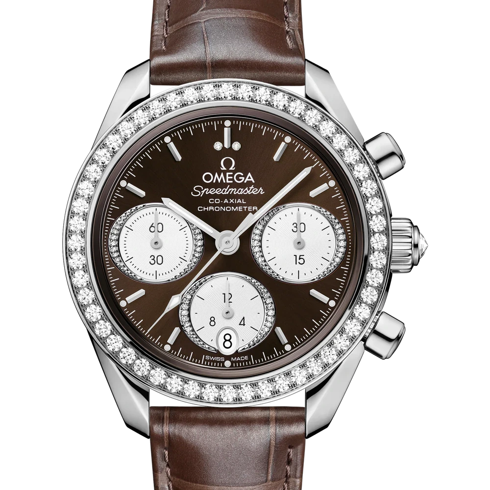 Omega 38 mm, steel on alligator