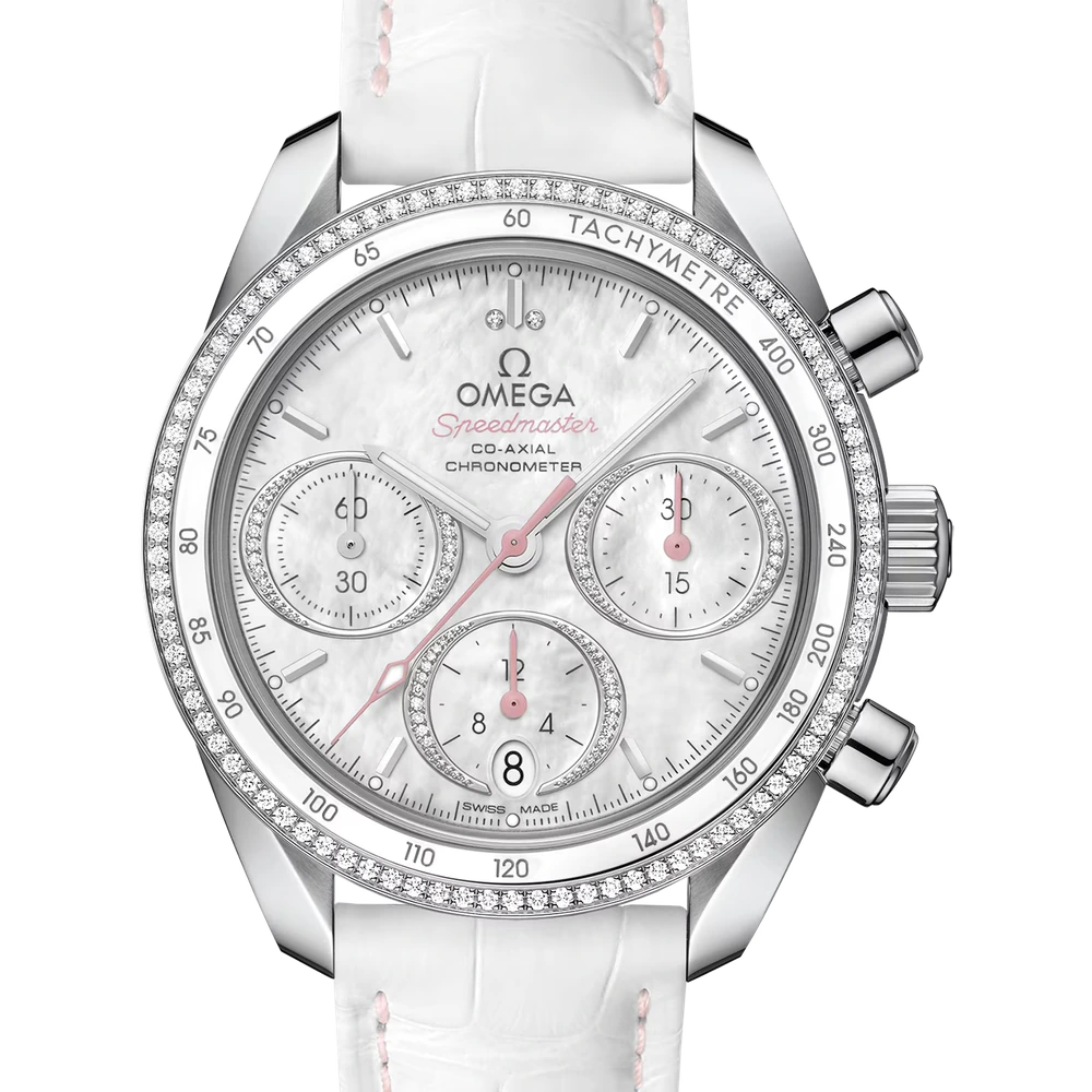 Omega 38 mm, steel on leather strap