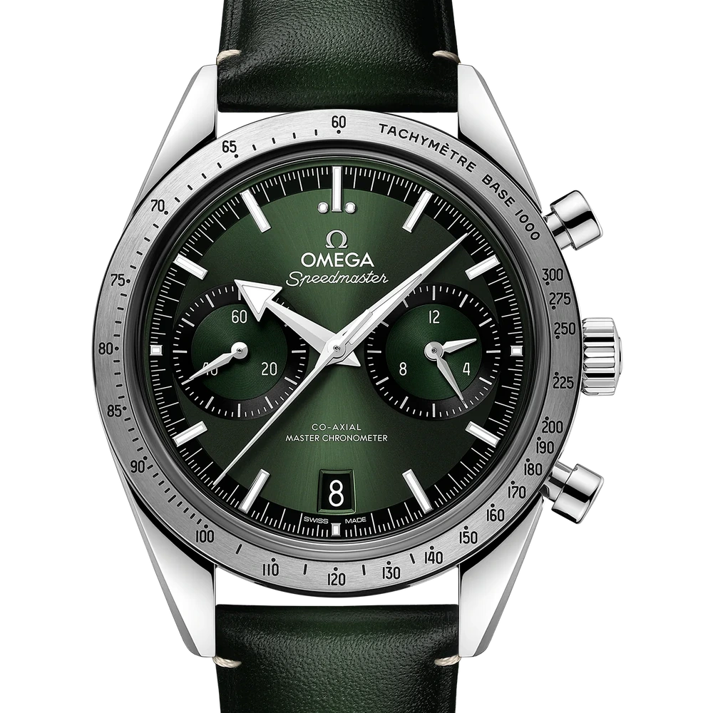 Omega 40.5 mm, steel on leather strap