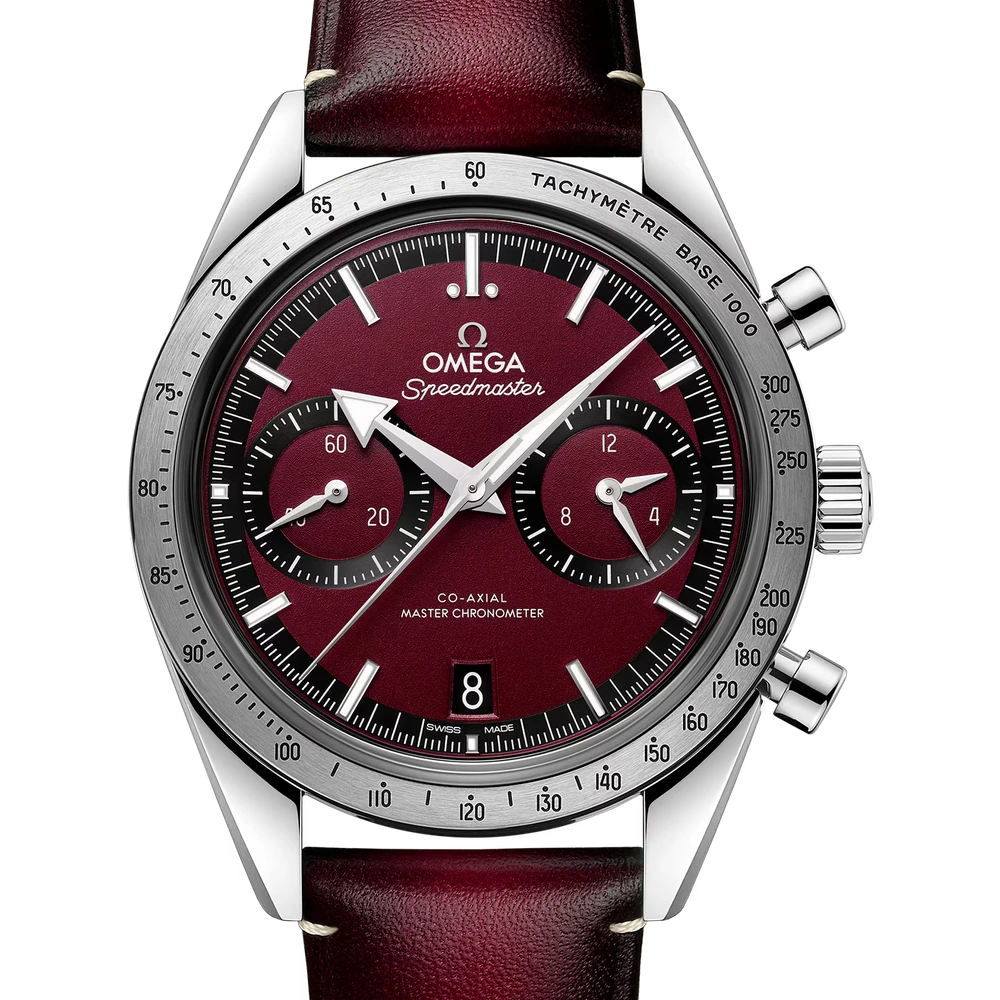 Omega 40.5 mm, steel on leather strap