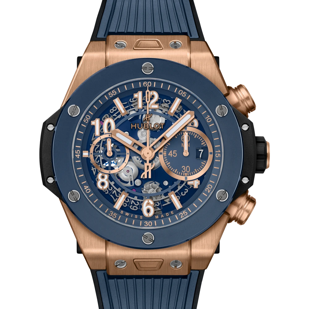Hublot Unico King Gold Blue Ceramic 44 mm