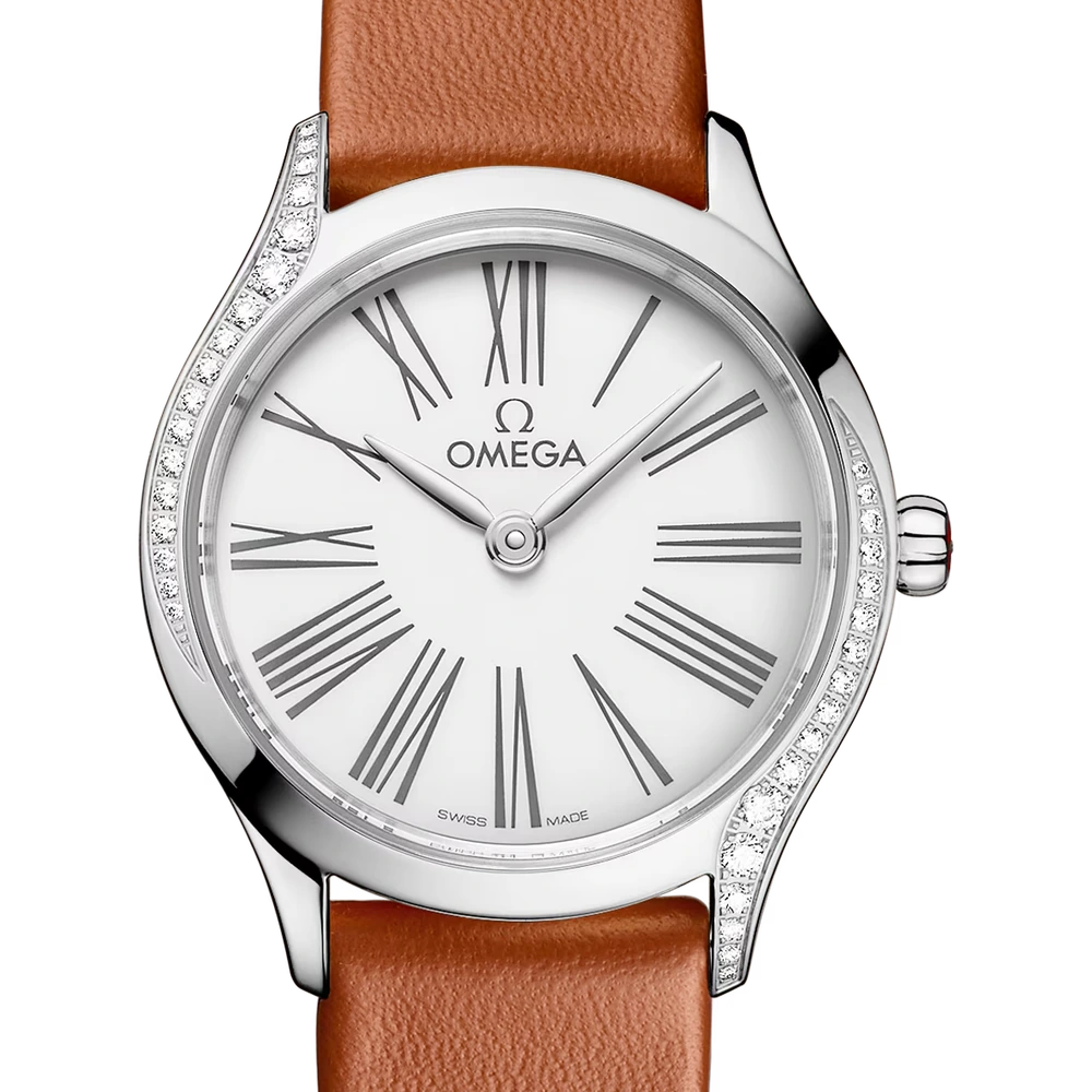 Omega 26 mm, steel on leather strap