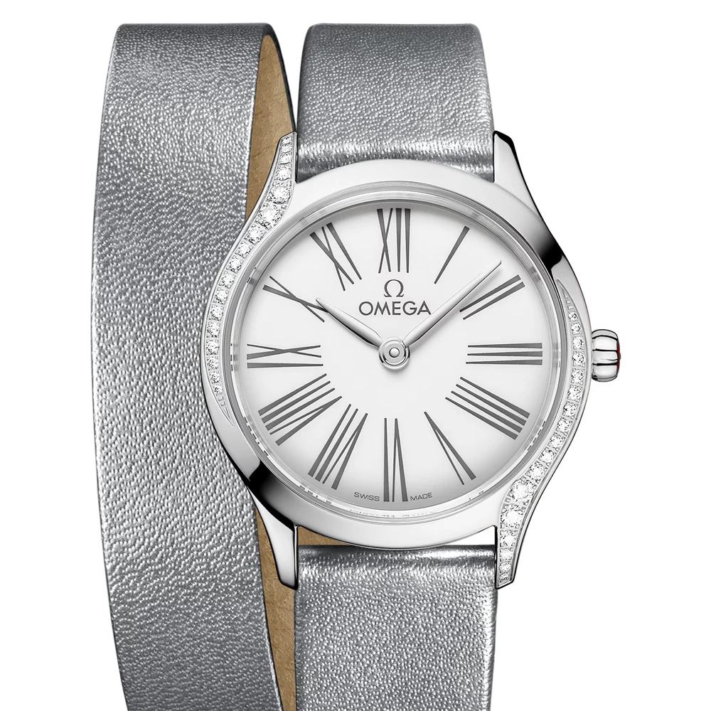 Omega 26 mm, steel on leather strap