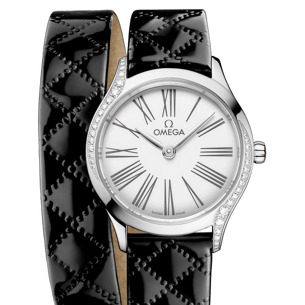 Omega 26 mm, steel on leather strap