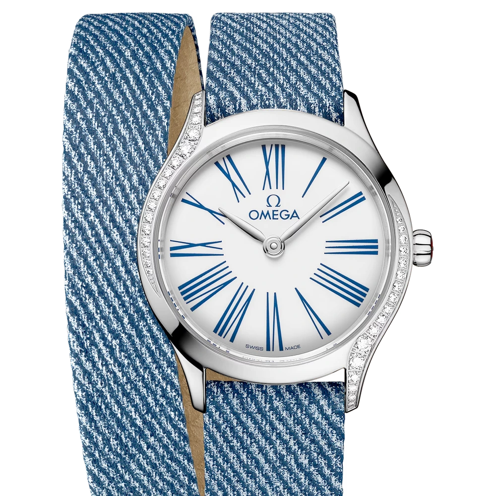 Omega 26 mm, steel on leather strap