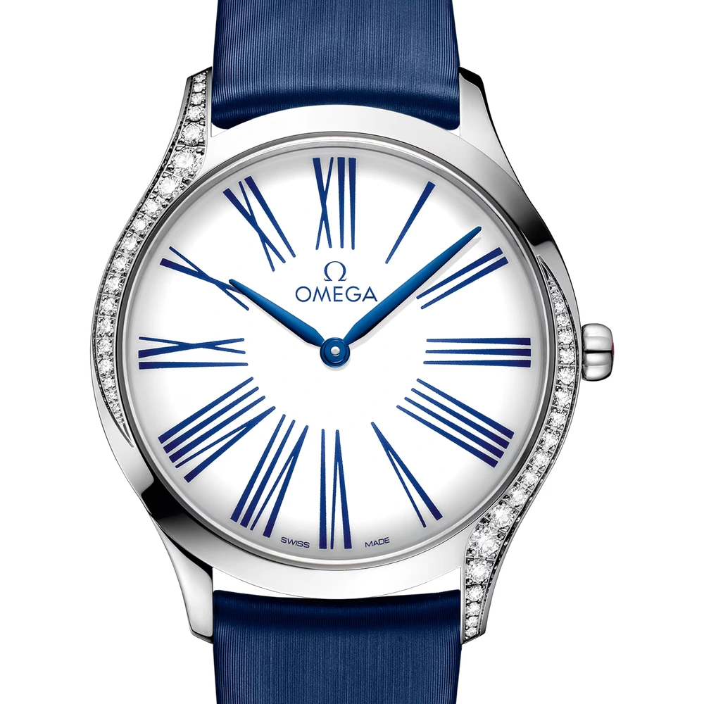 Omega 36 mm, steel on fabric strap
