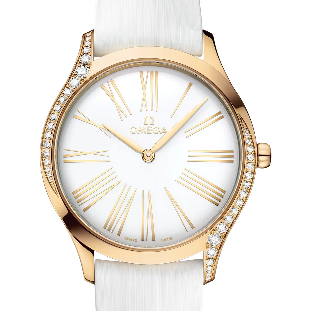 Omega 36 mm, Moonshine gold on rubber strap