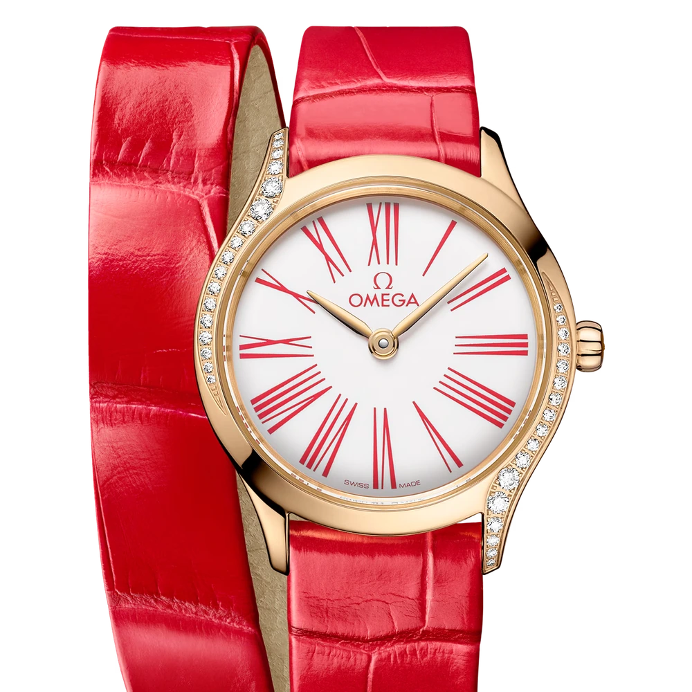 Omega 26 mm, Moonshine gold on alligator